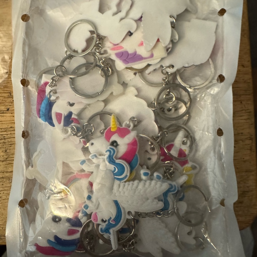 Unicorn Keychain Set for Kids - Pink and White